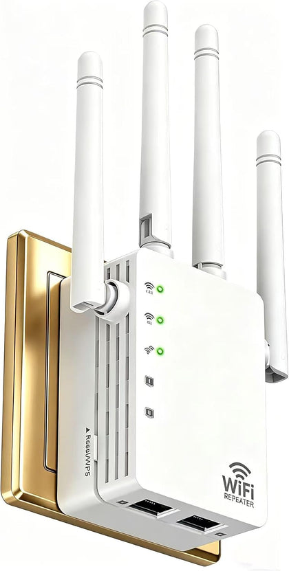Dual Band 5GHz/2.4GHz WiFi Extender with Ethernet Port, 4 Rotatable Antennas WiFi Extender Signal Booster, WiFi