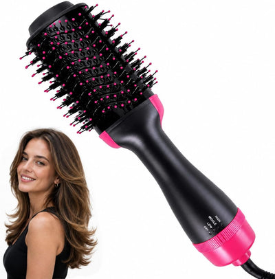 4-in-1 Hair Dryer Brush for Smooth Blowouts, Blow Dryer Brush and Ionic Hot Air Brush with Ceramic Titanium Oval