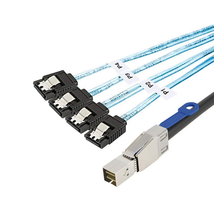 CableCreation External Mini SAS HD SFF-8644 to 4 Port SATA Cable, 3.3FT