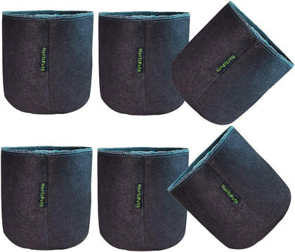 Fabric Pots 1 Gallon Non So Floppy Air Pruning Cloth Grow Bags Black Gray (Pack of 6)