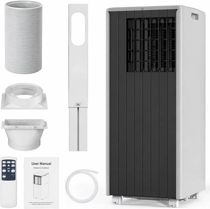8,000 BTU Portable Air Conditioners, 4-in-1 AC Unit with Cool, Fan, Dehumidifier & Sleep Mode, Up to 350 Sq.Ft, Quiet