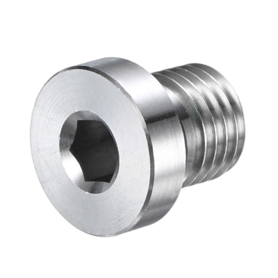 M METERXITY 1-Pack Inner Hex Head Pipe Fitting Plug, M12x1.5mm 304 Stainless Steel Socket Bung Plug with Fluorine Sealing Ring for Terminate Pipe Ends/Replacement Drains