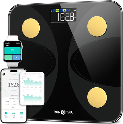 Scale for Body Weight and Fat Percentage, RunStar Digital Accurate Bathroom Smart Scale with Large Display, FSA&HSA