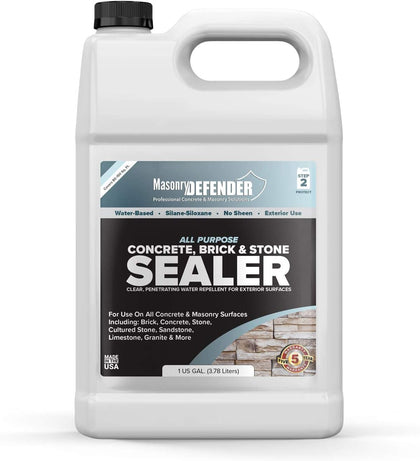 All Purpose Brick Stone & Concrete Sealer - Transparent Penetrating Waterproof Coating for Outdoor Masonry Surfaces