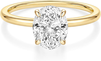 3CT 925 Sterling Silver Engagement Rings Oval Cut Solitaire Cubic Zirconia CZ Wedding Promise Rings for Her Wedding