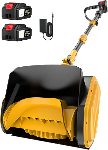 Electric Snow Shovel, 21000RPM Cordless Snow Blower, 13" Snow Blower with 2 Powered 24V Batteries, Lightweight for
