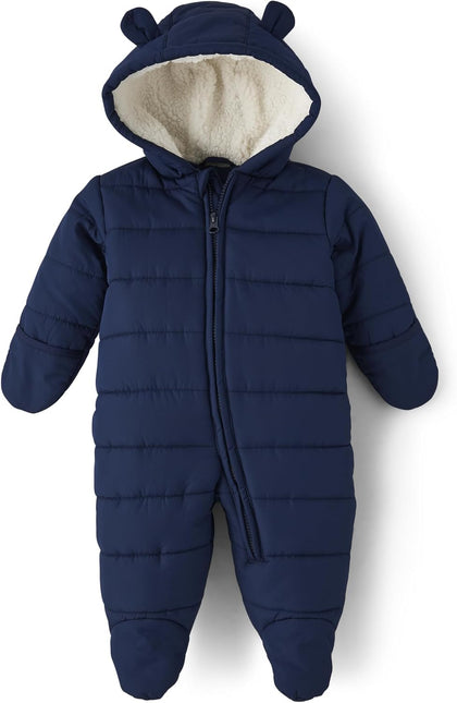 unisex-baby And Newborn Fleece Hoodie Zip Front Bunting Snowsuit