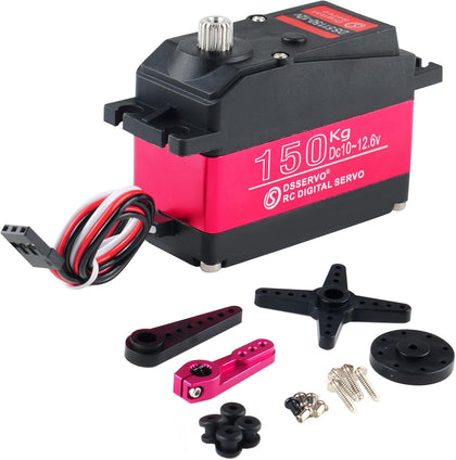 12V 150KG DS51150 Digital RC Servo Full Metal Gear 270 Degree | Waterproof IP67, 18T Metal Servo Arm, For Baja Car