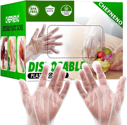 Disposable Food Prep Plastic Gloves (700 -1200 ct.) Cooking Cleaning Food Handling Latex & Powder Free One Size Fits