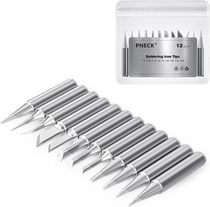 900M Soldering Iron Tips 12 Pcs, Replacement Solder Tips Compatible with HAKKO, Atten, Quick, Aoyue, Vastar, Ryobi