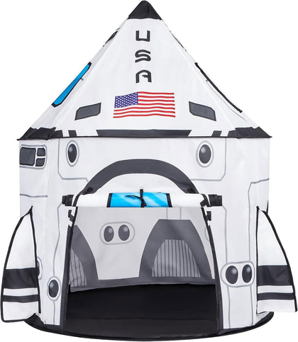 Rocket Ship Play Tent Kids Spaceship Playhouse Tent Set Indoor Outdoor Easy Assembly Play Tent