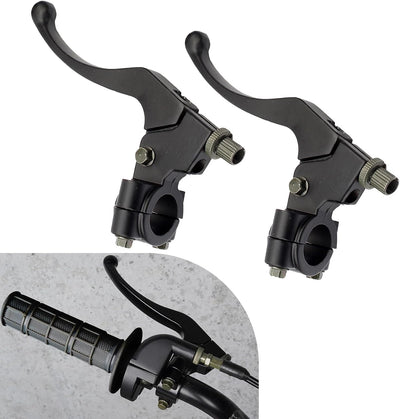 2 PCS 7/8" Clutch Brake Lever Perch, Motorcycle Brake Clutch Lever Kit, Both Sides Brake Lever Handlebar Handle, Compatible with Suzuki Yamaha CRF50 XR50 XR70 Pit Dirt Bikes (Black)