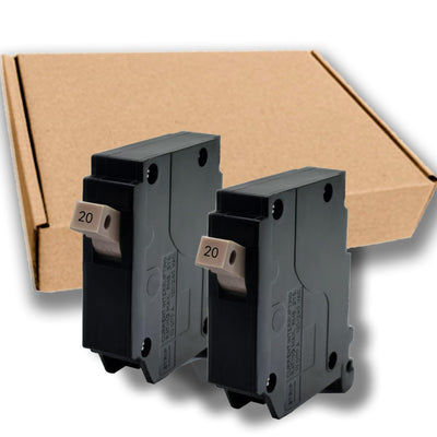 2P-20 Amp 1-Pole Circuit Breaker, 3/4-Inch Plug-in Type Molded Case