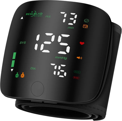 Wrist Blood Pressure Monitor for Home Use - Dual User Memory 99×2-Black