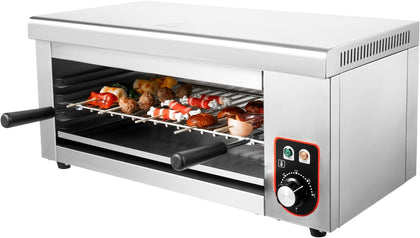 Commercial Salamander Broiler, 1500W Cheese Melter, IPX3 water resistance, 4-level Adjustable Baking Tray Height