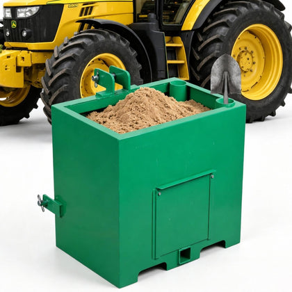 Tractor Ballast Box with 800 Lbs Load Capacity, Category 1 Three Point Hitch, 5 Cu.ft Heavy Duty Steel Rear