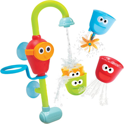Toddler and Baby Bath Toy (Ages 1-3): Flow N Fill - 3 Stackable Play Cups - Battery Operated Interactive Hose Toy &