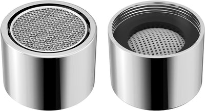 Faucet Aerator Female, Bathroom Sink Aerator, Chrome Brass Shell 55/64in 22mm Faucet Filter with Gasket for Kitchen