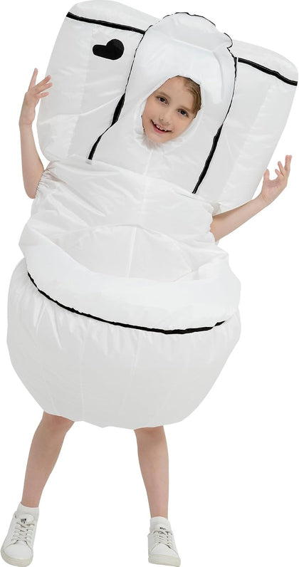 Halloween Inflatable Costume Kids,Blow Up Toilet Suit Boys Girls