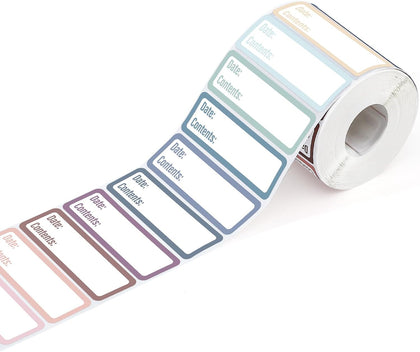 1000 Food Labels, 1 x 3 Inch Removable Freezer Date Stickers, Colorful
