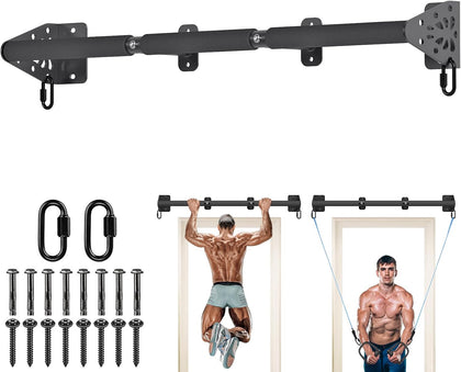 Wall Mounted Pull Up Bar - Heavy Duty 500 LB Capacity Doorway Chin Up Bar for Home Gym, Sturdy Steel Construction