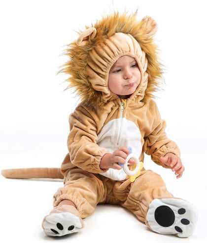 Baby Lion Costume Newborn, Infant and Toddler Boys Girls 0-4T | 90% Upgraded Flannel Fleece/ 10% Spandex, Versatile