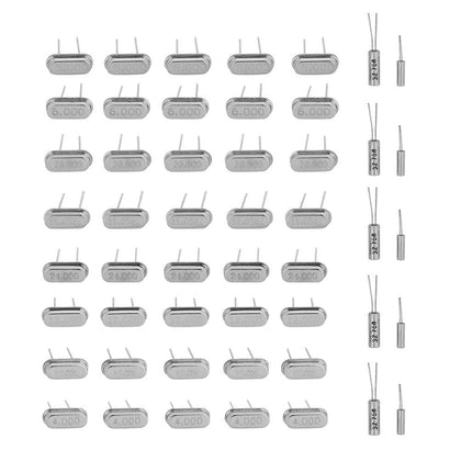 50pcs 10 Value Quartz Crystal Oscillator Kit 32.768kHz to 24MHz with Precision Frequency Tolerance for DIY Electronics Projects, and PCB Prototyping