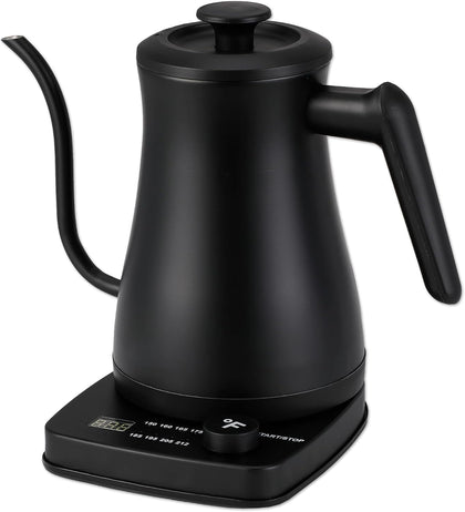 1.0L 1500W Gooseneck Electric Kettle - Stainless Steel Interior - Rapid-Boil - Auto Shut-Off, Boil-Dry Protection