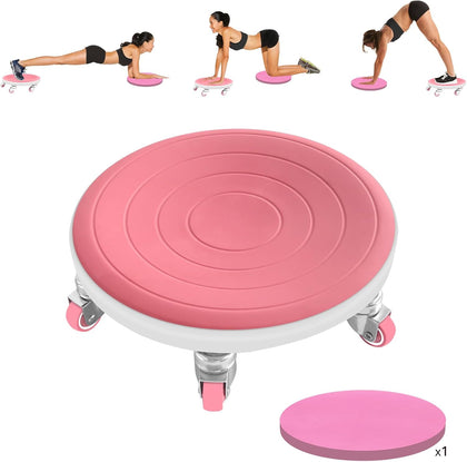 6 Caster Ab Roller, Ab Exercise Equipment with Knee Pads, Ab Roller Wheel for Core Exercise, Abdominal Strength