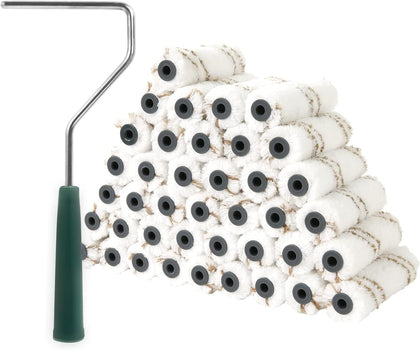 Microfiber Paint Roller Covers 4 Inch, 40 Pack Small Paint Roller Covers with Roller Frame Kit, Mini Paint Rollers