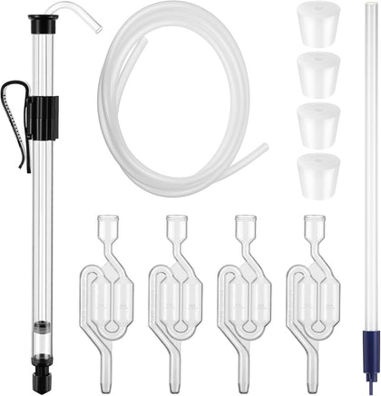 Siphon for Wine Making, Siphon Pump with 6 Feet of Tubing, Bottling Wand, Clamp, Bubble Airlock and Drilled Stopper