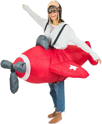 Red Airplane Inflatable Costume for Adults, One Size