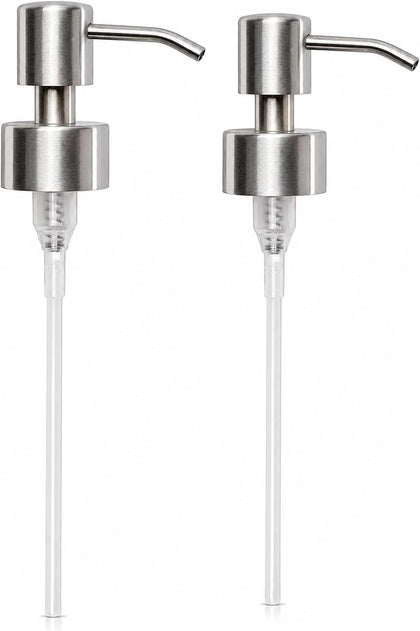 Soap Dispenser Pump Head Replacement 28mm Stainless Steel Brushed | Fits 28/400 neck size (26–28 mm / 1.02–1.10 in)