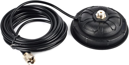4.5 Inch SO239 Mobile Magnetic Antenna Mount W/16.4 ft.RG58 Cable