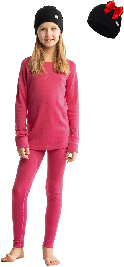 100% Merino Wool Base Layer Kids Set - Midweight Unisex Thermal Underwear | Soft, Non-Itchy Kids / Toddler Clothes