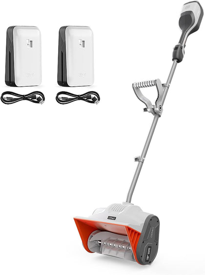 Electric Snow Shovel Cordless 2x20V, Brushless Lightweight Battery Powered Snow Blower with 4.0Ah Battery, Easy Snow