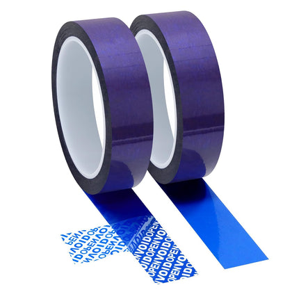 2 Rolls Tamper Evident Tape, 1" x 55 Yard Blue Security Packing Tape, High-Visibility Tamper Proof Seal for Shipping