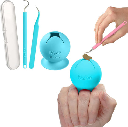 Berry & Silicone Vinyl Weeding Tool Kit: Suction Scrap Collector, Tweezer, Weeder, and Storage Ring for Cricut