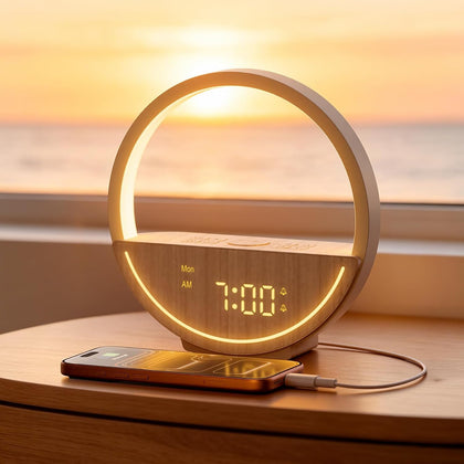 Sunrise Alarm Clock White Noise Sound Machine for Bedroom | Gentle Wake Up Light with 20 Soothing Sounds Sleep Aids