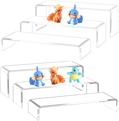 Acrylic Display Risers, 6 Pcs 12" Large Acrylic Risers Stand, 6Pcs 12" Large Acrylic Risers Thickened to 5mm Clear