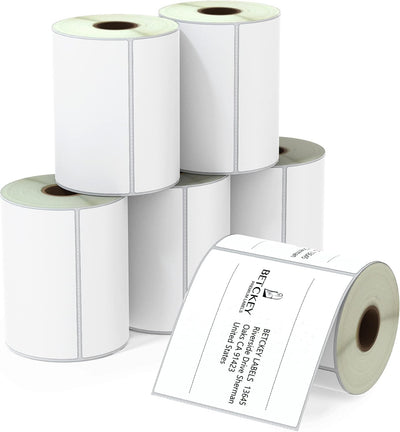 4" x 4" (102 mm x 102 mm) Square Thermal Labels, 6 Roll/2100 Labels