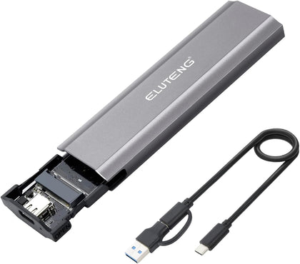 M.2 SSD Enclosure M.2 NVME SATA Dual Protocol Hard Drive Enclosure Aluminum USB 3.2 Gen 2 10Gbps External NVMe to USB
