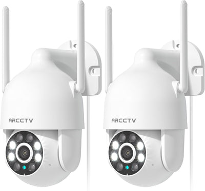 2K Security Cameras Outdoor, 360°Pan-Tilt View 2.4G/5G WiFi Security Camera with Motion Tracking, Spotlight & Siren
