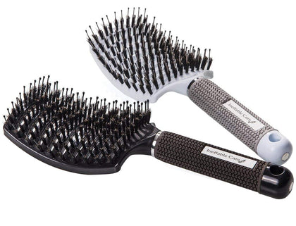 Boar Bristle Hair Brush set – Curved and Vented for Wet and Dry Detangling Hair Brush for Women Long, Thick, Thin