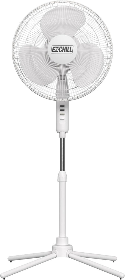 16” Oscillating Pedestal Fan, 3-speed Options, 90-Degree Oscillating Head, Adjustable Height and Tilt, Powerful Air