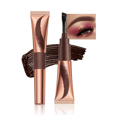 Easy Peel Off Eyebrow Tint Eyebrow Gel with Brush for Women (Warm Brown)