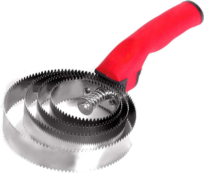 Reversible Stainless Steel Curry Comb with Soft Touch Grip (Red)