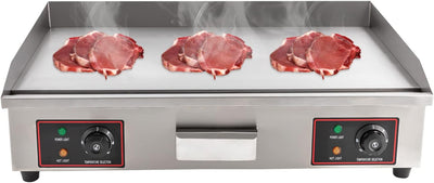 30" Electric Countertop Flat Top Griddle, 3000W Commercial Griddle, Stainless Steel Teppanyaki Grill with Temp