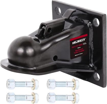 2-5/16" Flat Mount Trailer Coupler with Grade 8 Hardware Kit, 14,000 lbs Heavy Duty Coupler, 4-1/2" Hole Spacing