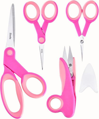 Premium Sewing Scissors Bundle: Heavy Duty Fabric, Detail Embroidery & Small Selvedge Scissors, Thread Snips for